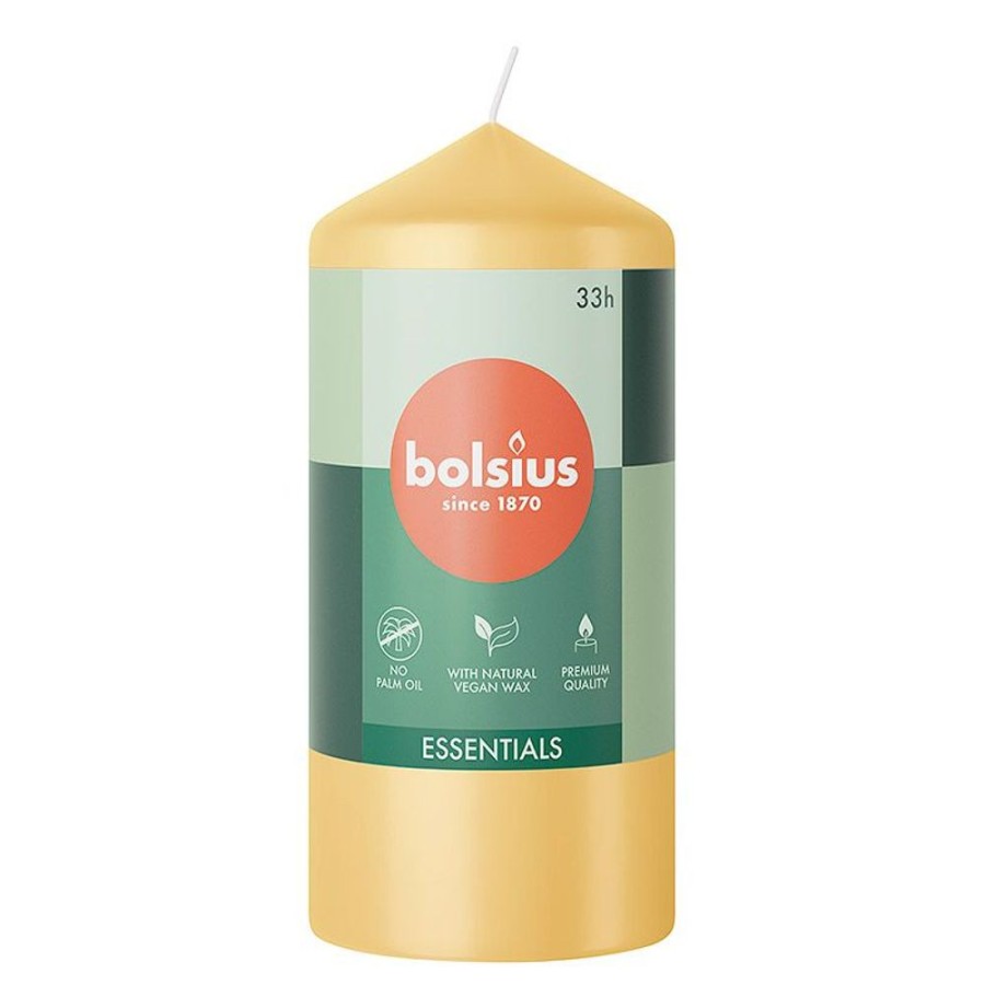 Hem & Inredning BOLSIUS Lyktor & Ljus | Blockljus Bolsius 33H 12Cm Beige